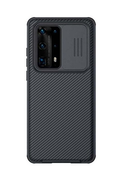 Generic غطاء حماية خلفي من كام شيلد مع عدسة منزلقة لهاتف هواوي بي 40 برو بلس - أسود