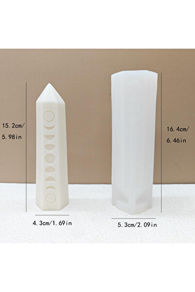 Choice كما هو موضح في قالب سيليكون منشوري سداسي الشكل لقمر وكسوف الشمس، قالب سيليكون للشمعة، راتنج إيبوكسي DIY