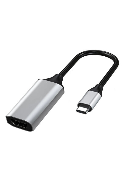 Kebidumei Silver Alloy Type C to HDMI-compatible Cable USB C to HDMI Converter HD 4K USB 3.1 HDTV Cable Adapte