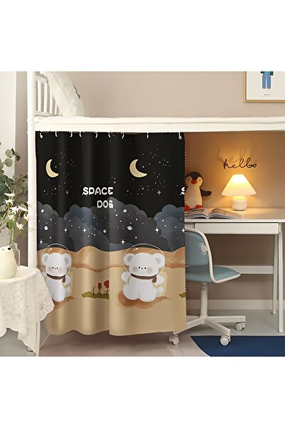 Choice ستارة سرير للخصوصية بنمط كلب فضائي، قطعة واحدة، معتمة، مقاومة للغبار، مناسبة للأسرة الفردية والطابقية، ص