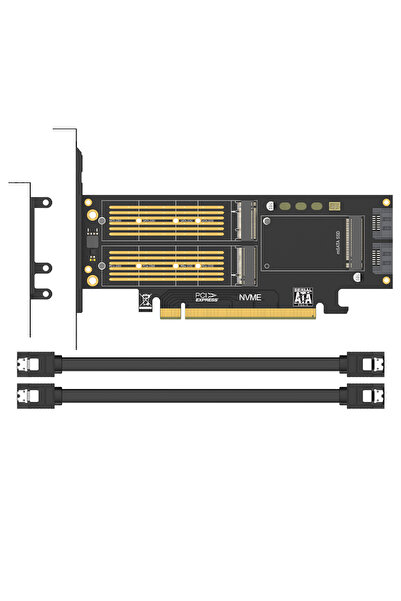 JEYI SK16 NVMe NGFF and mSATA SSD PCIe 4.0/3.0 Adapter Card, 3 in 1 M.2 NVME to PCIE/M.2 SATA SSD to