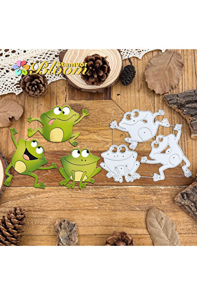 Choice قوالب قطع معدنية أصلية جميلة ومضحكة على شكل ضفادع بركة سعيدة للقص والنقش الزخرفي