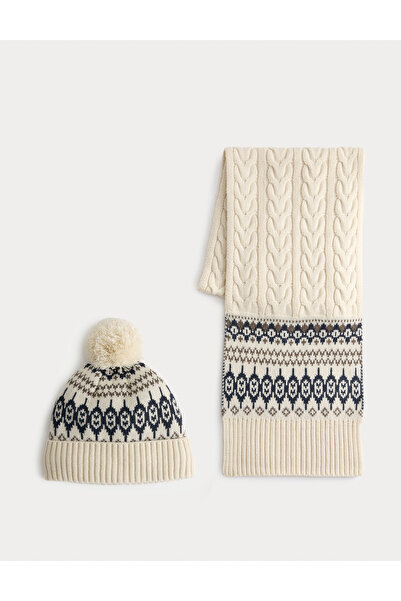 Marks & Spencer Örgü Bere ve Atkı Seti