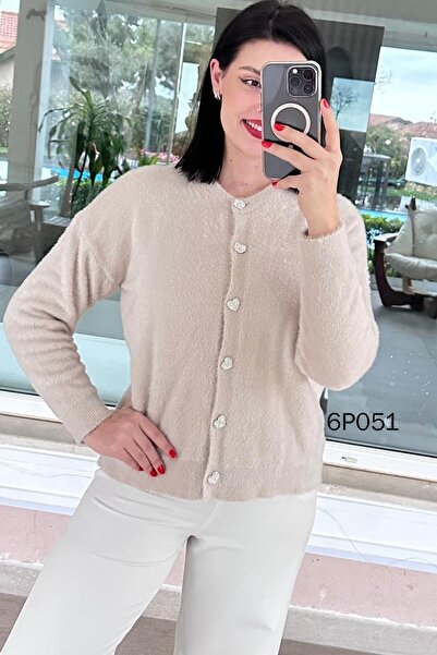 İnce Topuk Prive Series Bearded Knitwear Cardigan 6P051