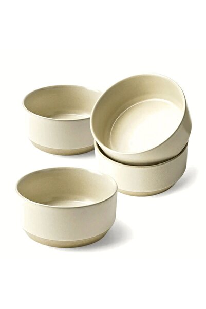 MIAMIO Set of 4 ceramic bowls, Sierra collection, sand beige, 850ml