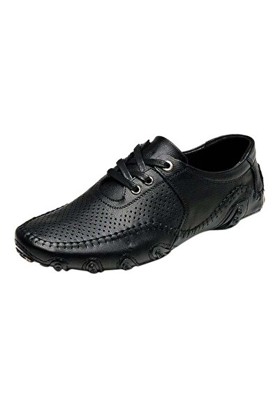 Generic On The Go Driving Casual Lace Up Shoes Black