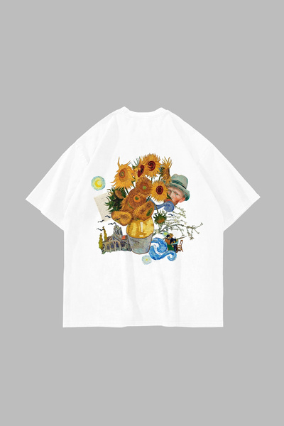Sekizbiraltı Vincent Dream Printed Oversized Unisex White Tshirt