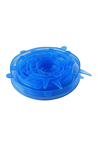 Generic أغطية سيليكون قابلة للتمدد للأوعية والأطباق، أزرق، 6 قطع، متعددة الأح...