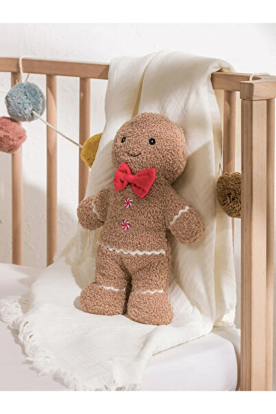 LC Waikiki Lcw Home Brown Cookie Man Figured Plush Doll Throw Pillow 30 cm