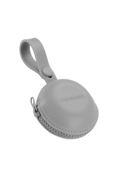 MinikOiOi Silicone Pacifier Case Pod - Powder Gray