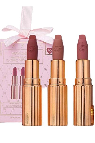 MAYDREAM 3 قطع من أحمر الشفاه المصغر الأيقوني من مات ريفوليوشن