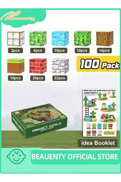 Beauenty 100PCS Magnetic Blocks for Boys & Girls Age 3-8, STEM Montessori Sensory Toys for Toddlers