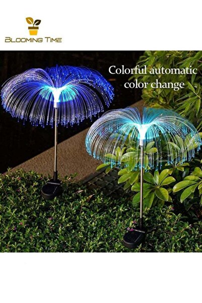 BLOOMING TIME مصباحان خارجيان مقاومان للماء ومتغيرا اللون على شكل قنديل البحر يعملان بالطاقة الشمسية