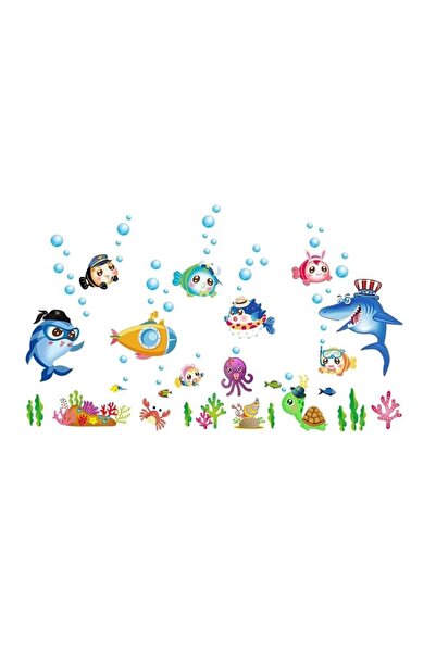 Yash Sticker autocolant de perete Sea World, 50x70 cm, multicolor