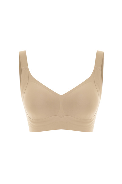 HNX Women's Stitch-Free Traceless Underwire-Free t Shaping / Sculpting Comfort Bra with Removable Pads and Wide Straps Bralet