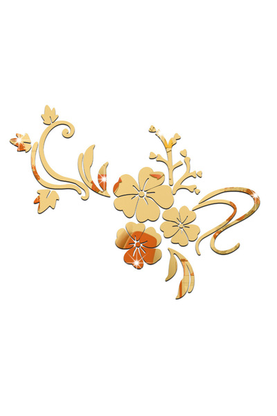 Yash Stickere perete 3D cu efect oglinda, model AN 3016, 60 cm x 80 cm, auriu