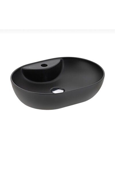 Seramiksan Alto Mat Siyah Tezgah Üstü Çanak Lavabo A002060H (Batarya Delikli ...