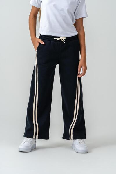 Mışıl Kids Φούτερ για κορίτσια με ρίγες στα πλαϊνά με 3 κορδόνια