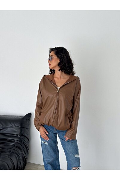 MODA جلد صناعي بسحاب كامل KA بغطاء رأس IRKA