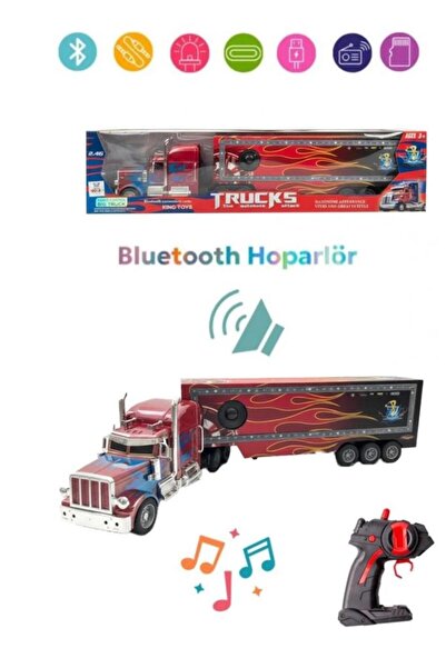 Royal Toys Şarjlı Kumandalı Hoparlör Dorseli Tır WH8722 Kırmızı