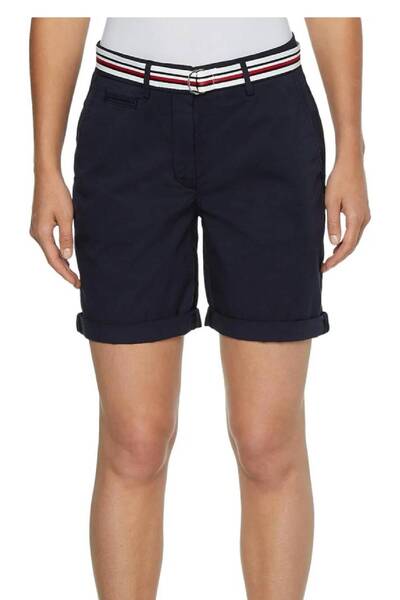 Tommy Cotton Chino Rw Short Navy Blue Women's Shorts Xw0Xw02380Dw5