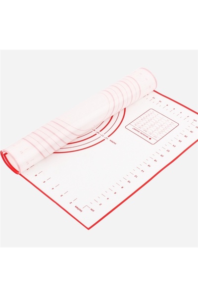 Yash Plansa antiaderenta pentru aluat din silicon, 30x40 cm, culoare alb/rosu