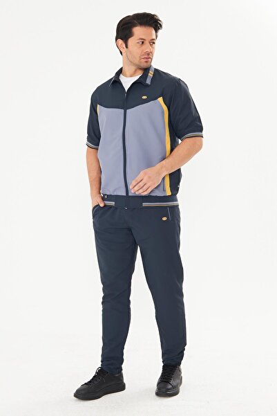 Enrico Ferry Men's Micropoly Fabric Short Sleeve Tracksuit Anthracite 919-A