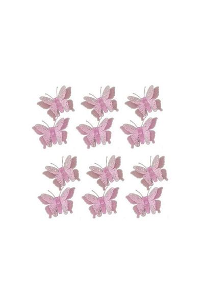 Yash Set 12 stickere fosforescente, Fluturasi 3D, dimensiune 5.5x 8 cm, culoa...