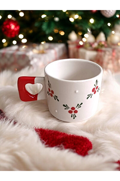 Simge Seramik Handcrafted Christmas Kokina Flower Embroidered Natural Ceramic...