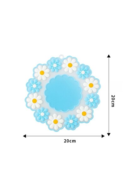 Yash Set 2 suporturi farfurii Flower, PVC, 2 marimi, albastru