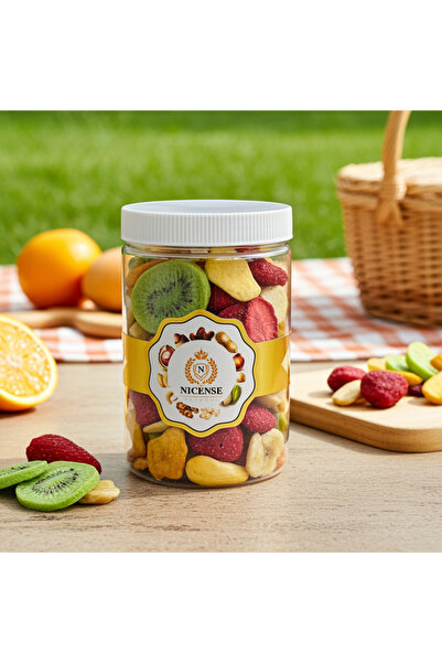 nicense فواكه مشكلة مجففة بالتجميد فاخرة - ١٤٠ غرام | وجبة فواكه خفيفة مقرمشة ولذيذة