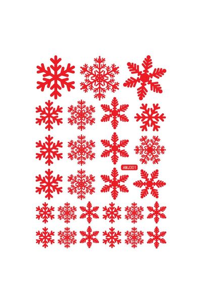 Yash 3D Snowflakes Stickers Set, sheet size 35x50 cm, for glass or other surfaces, color