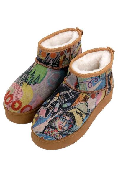 Dogo Women's vegan leather multi-colored ankle boots - live and save design