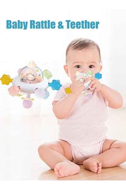 Generic Baby Teether Teething Toy Baby Montessori Rattle Teething Toy Silicone Sensory Learning Teether