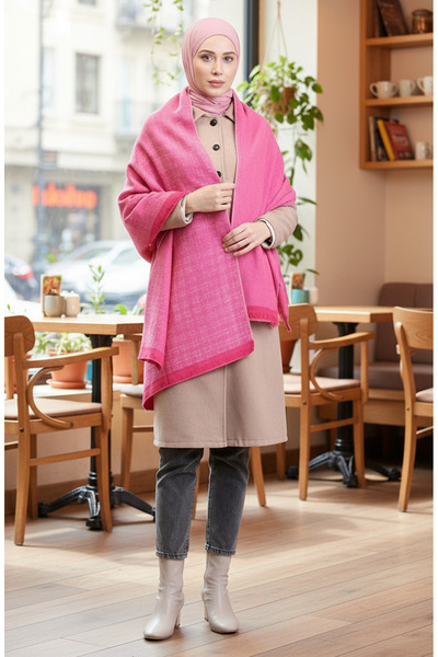 sefamerve Şal de umăr 1098-01 Roz