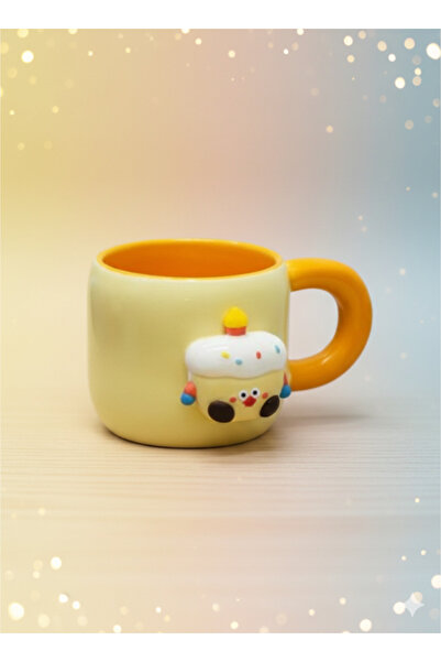 Bam Ceramic Mug with Magnetic Candle Cake Figure