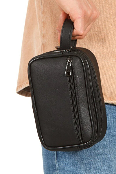 Ecuy حقيبة يد رجالية محمولة ذات 3 أقسام من نوع السفر، حقيبة يد تجميلية للحلاقة باللون البني