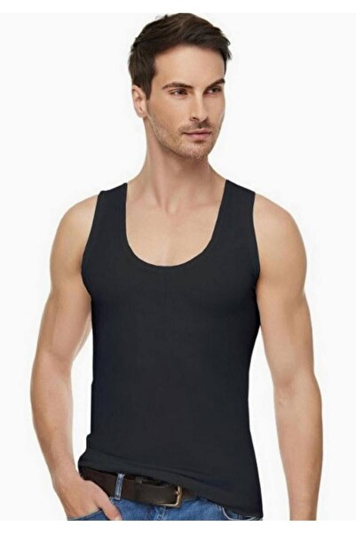 Tutku Elit Elite Men's Black Strap L Stretch Fabric Modal Undershirt New Seas...