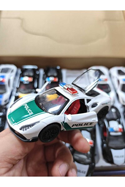 LRS STORE Sesli ve Işıklı Metal Lamborghini Model Polis Arabası (Kapıları Açı...