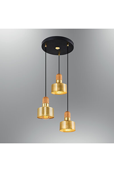 Özcan Aydınlatma 6461-3A Kanaviçe 3 Lü Sarkıt Eskitme