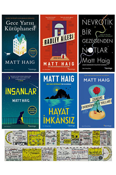 Domingo Yayınevi Matt Haig 6 Kitap Set/Gece Yarısı Kütüphanesi+Radley Ailesi+...