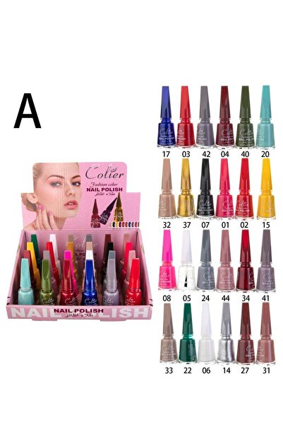 The comprehensive house مجموعة طلاء أظافر - 24 قطعة متعددة الألوان