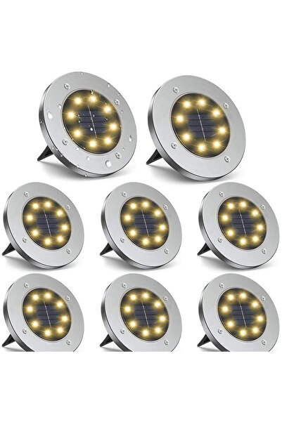 OEM Solar Spotlight - 8-Piece, 8 LED, 3000K, IP65, Warm White, Waterproof for Garden, Patio, Path