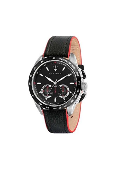 Maserati Traguardo Chronograph Black Leather Men's Watch R8871612028