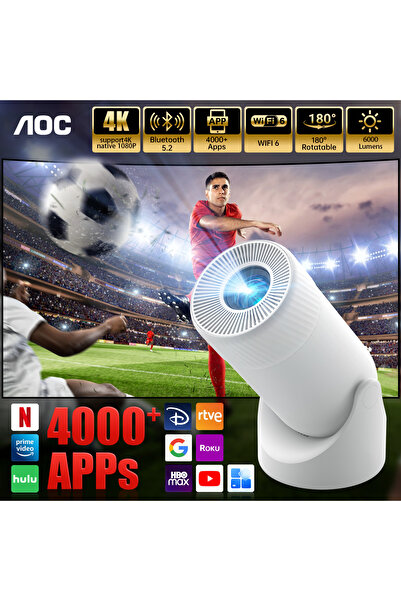 Aoc Compact Projector | 4K & Full HD Support | Auto Keystone | Office Meetings Ready