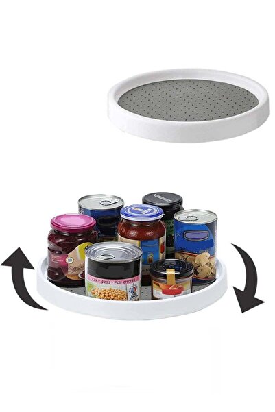 Arabest صينية توابل دوارة غير قابلة للانزلاق للمطبخ، حامل توابل دوار للخزانة أو المخزن أو الثلاجة