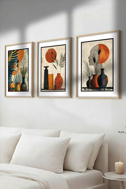 Yoko Home 3’lü Modern Soyut Tablo Seti – Salon, Yatak Odası ve Ofis Dekorasyo...