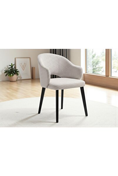 Vivense SENTO SANDALYE, SİYAH AYAK, ŞÖNİL KUMAŞ