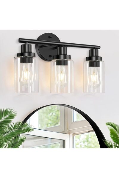 Arabest Bathroom Light Fixtures Black Vanity Light, 3 Light Wall Sconces Ligh...