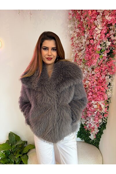 HG ANTRASİT PREMIUM SUNİ KÜRK CEKET